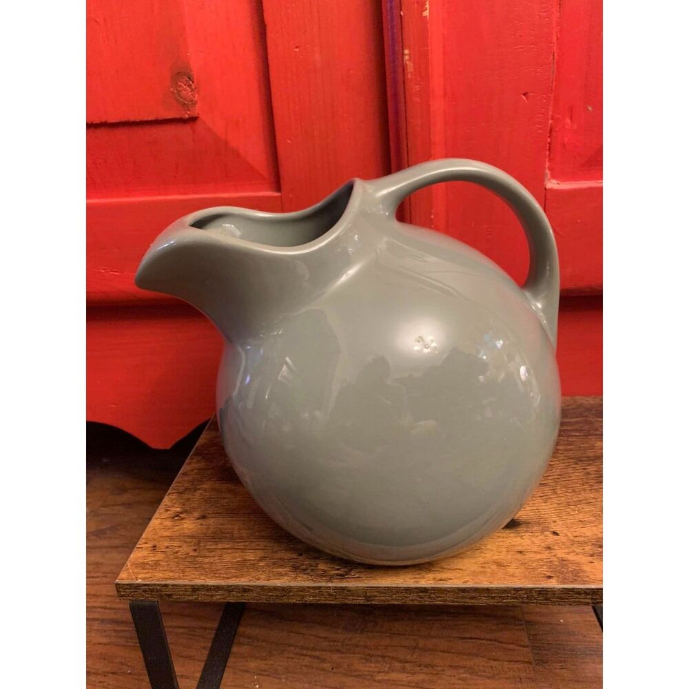 Vintage HALL Ceramic Pottery Tilt Ball Pitcher #633 Made in USA Gray Grey EUC